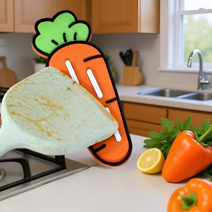  당근 모양 실리콘 냄비뚜껑 거치대 다용도 매트