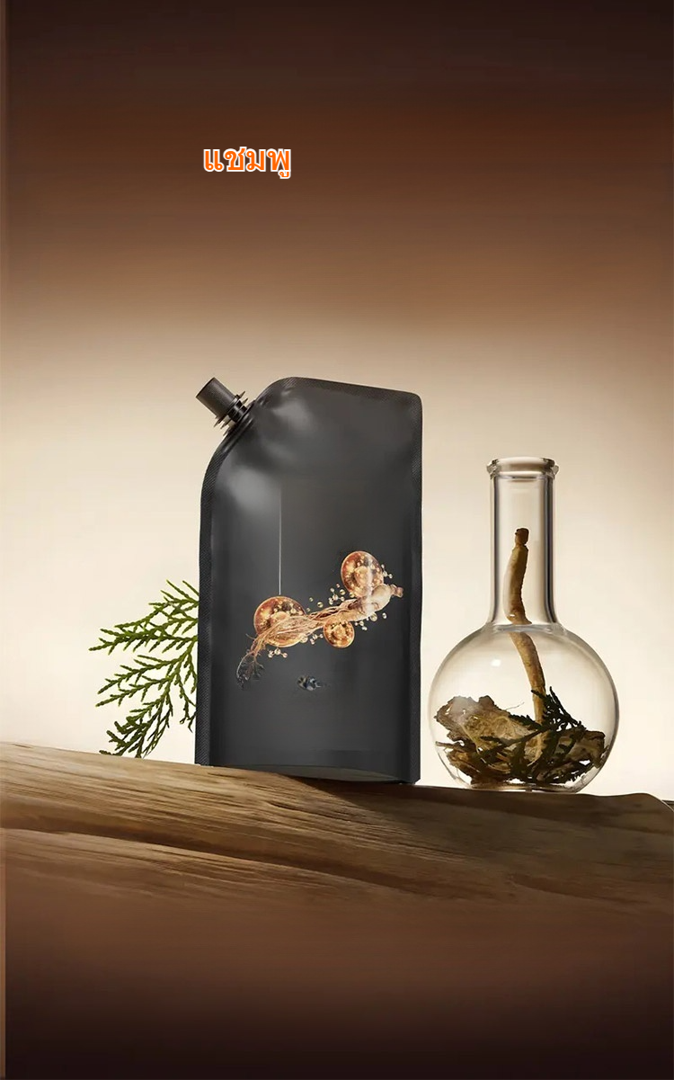 แชมพูสมุนไพรเห็ดหลินจือดำและโชวู