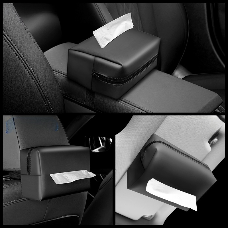 Car-mounted hanging tissue box