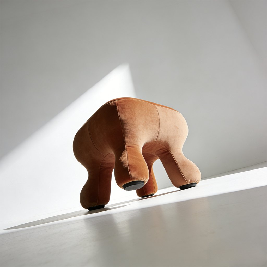 Multifunctional fabric ottoman with storage compartment