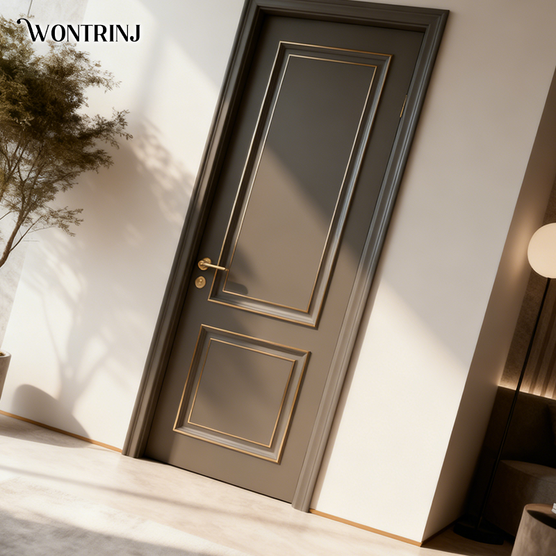 ประตูไม้เนื้อแข็งดีไซน์สวย