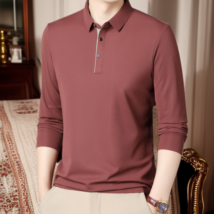 남자 순수 캐주얼 셔츠 전신샷