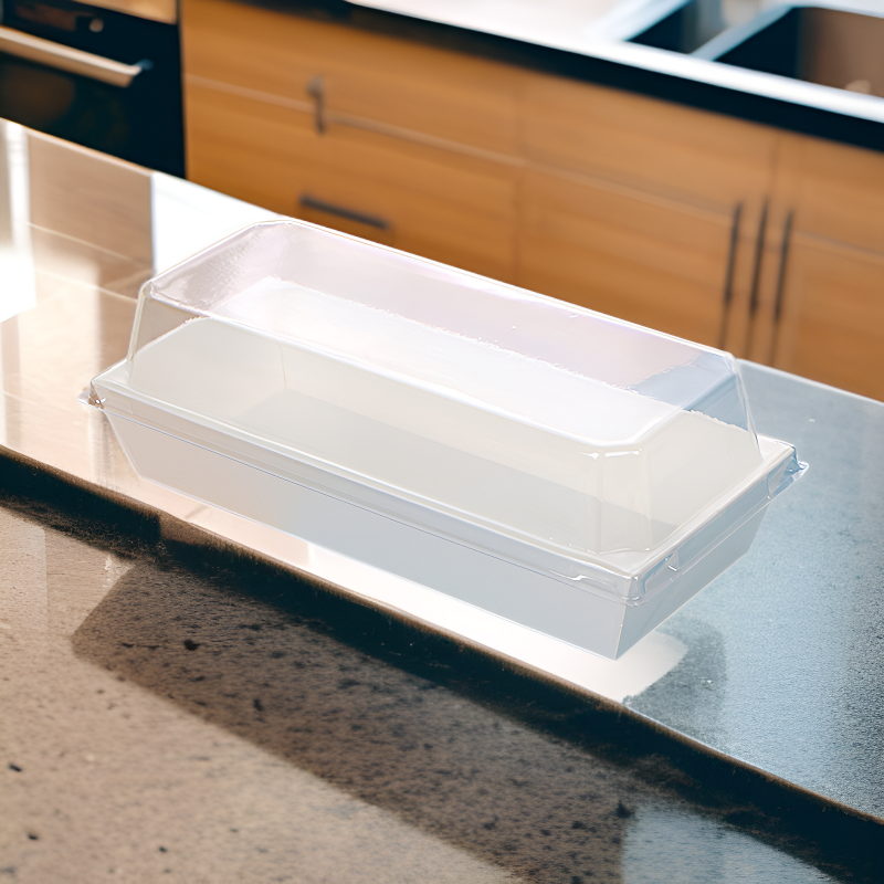 علبة ورقية شفافة باللون الأبيض