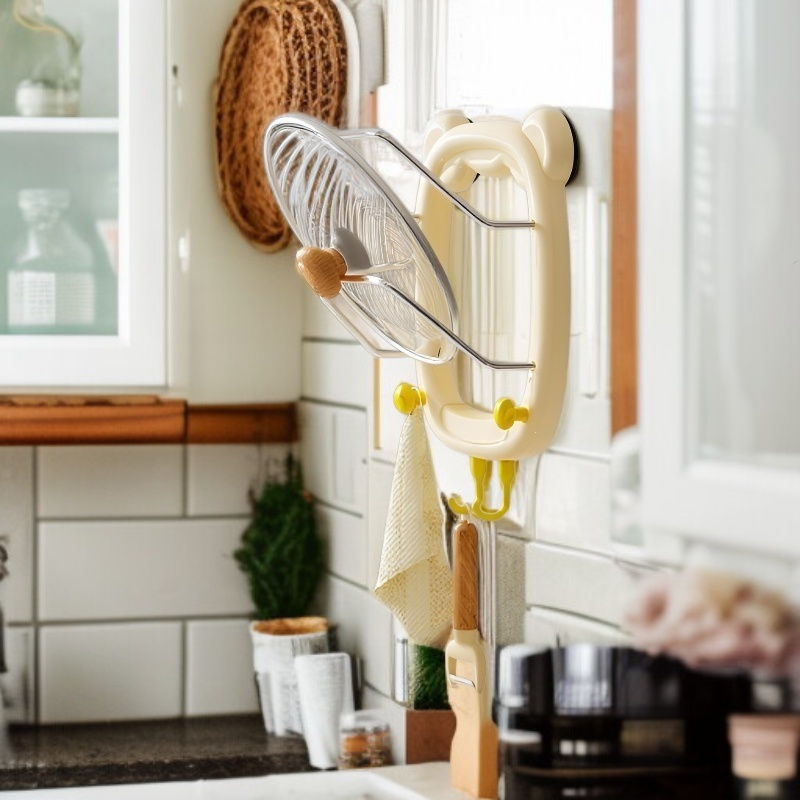 免打孔壁掛式雙層鍋蓋收納架