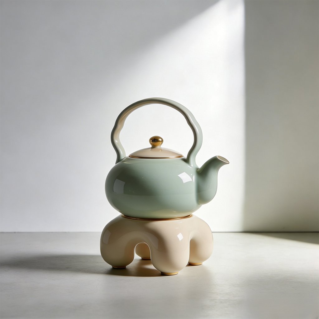 세라믹 티포트 및 받침대 세트