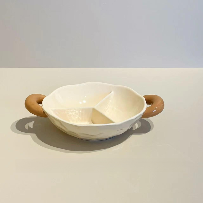 Simple Style Ceramic Separated Breakfast Plate Tableware