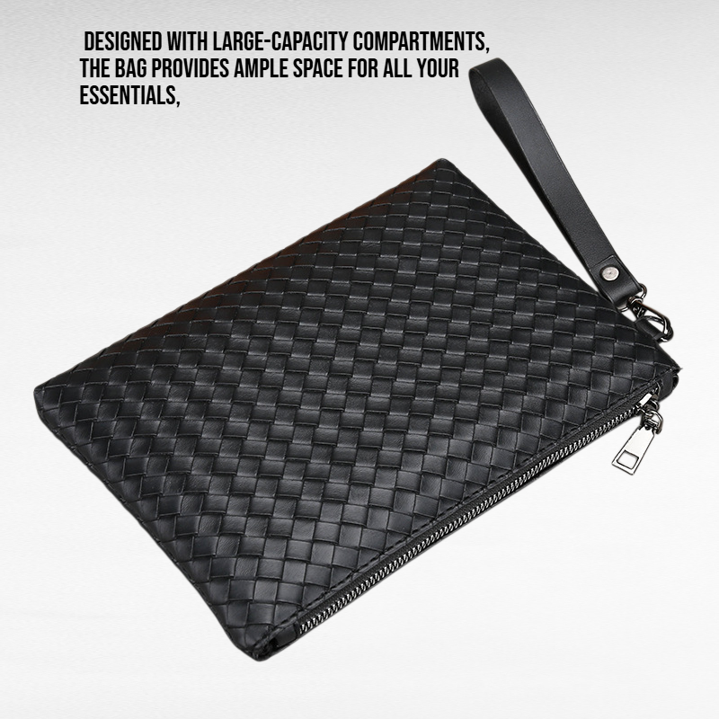 Stylish PU Leather Handbag, Large Capacity Storage Bag, Men's Clutch