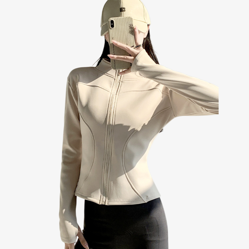 여성 다운 코트 가을 겨울 슬림 상의 긴팔 요가 피트니스 코트 러닝 보온 코트