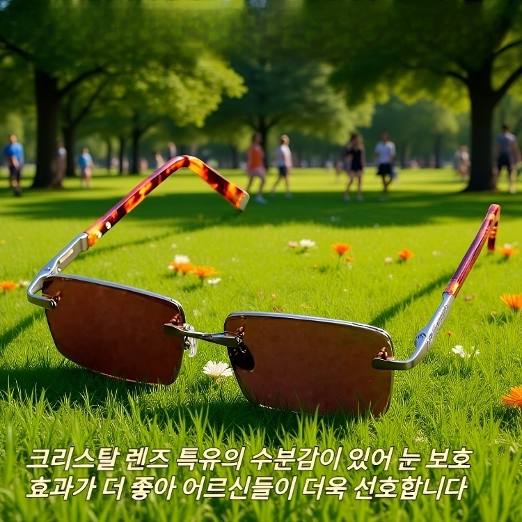 고급 크리스탈 선글라스, 눈 보호와 선명한 시야