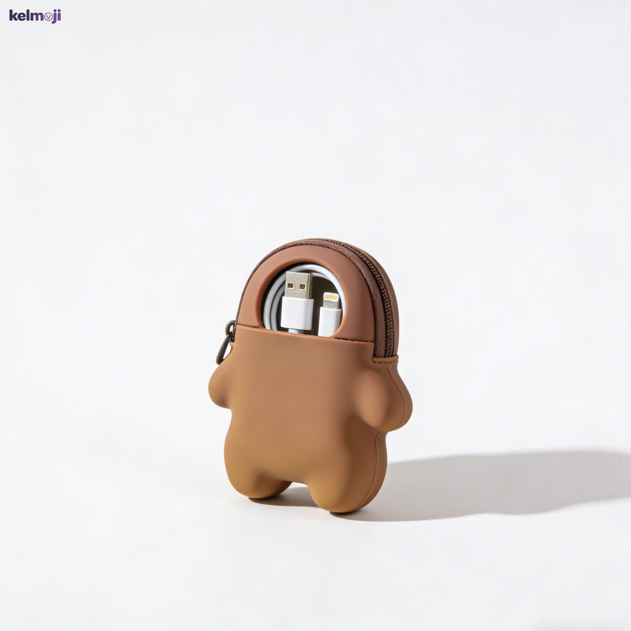 Portable storage bags holding various charging cables