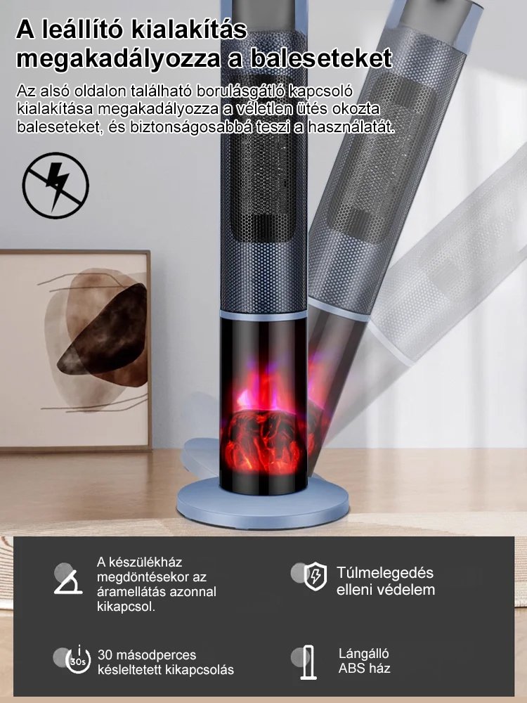 1 kWh/3 nap! 3 az 1-ben: fűtőventilátor + párásító + légtisztító — halk, termosztát