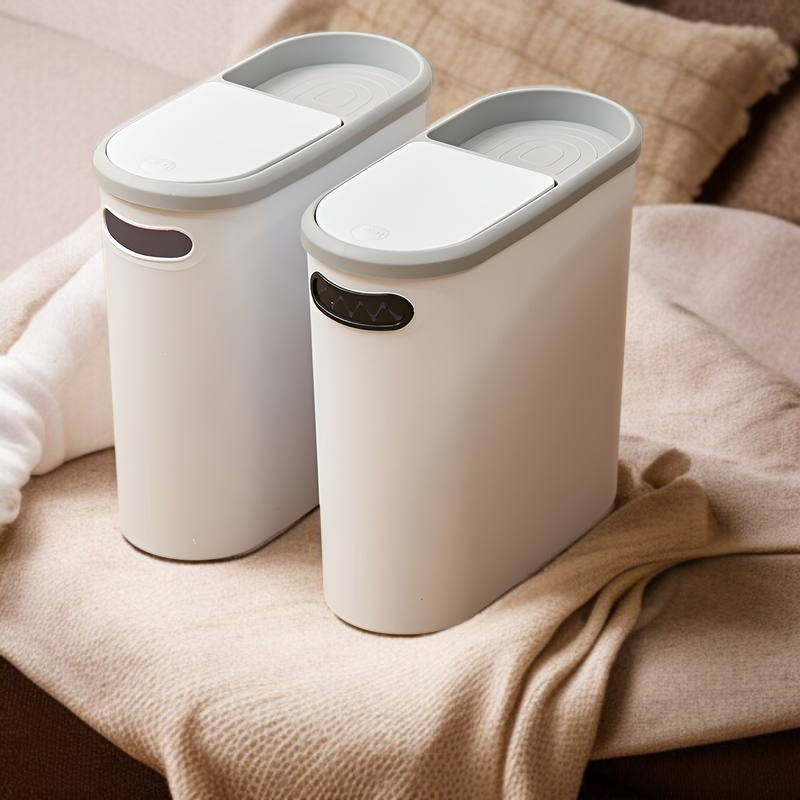 クリエイティブゴミ箱 家庭用トイレゴミ箱 リビングルーム キッチンゴミ箱 バスルーム 隙間ゴミ箱 蓋付き プッシュ式ゴミ箱