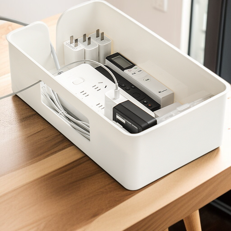 Caja organizadora de gran capacidad para enchufes y carga de dispositivos digitales para el hogar