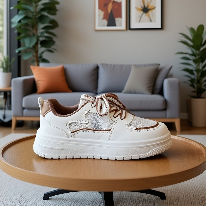 通気性のある白いスニーカー