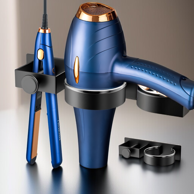 ヘアドライヤー収納ラックパンチングなしストレートヘアアイロンブラケットヘアアイロン理髪ツール収納ラックヘアドライヤーハンガー