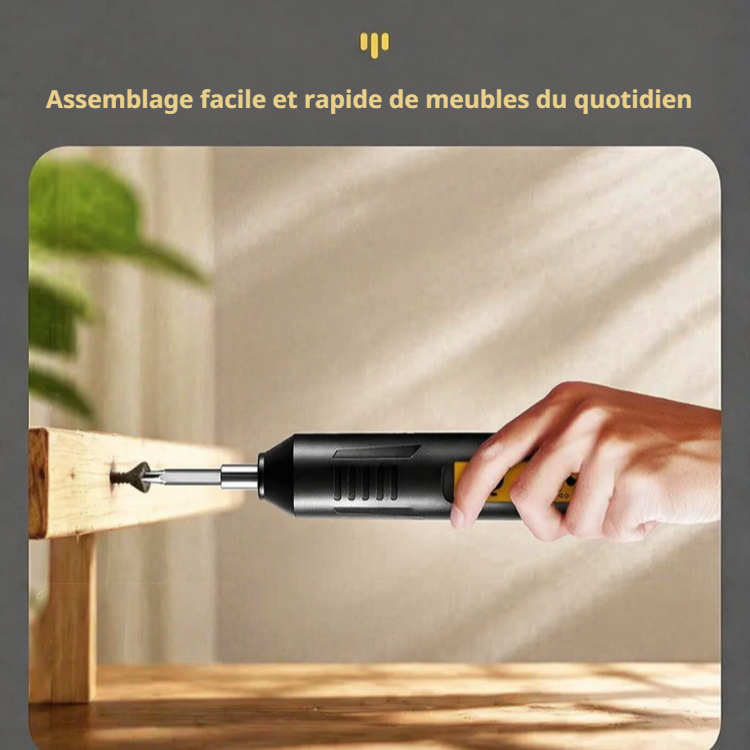 Tournevis électrique rechargeable au lithium, mini perceuse-visseuse à percussion domestique
