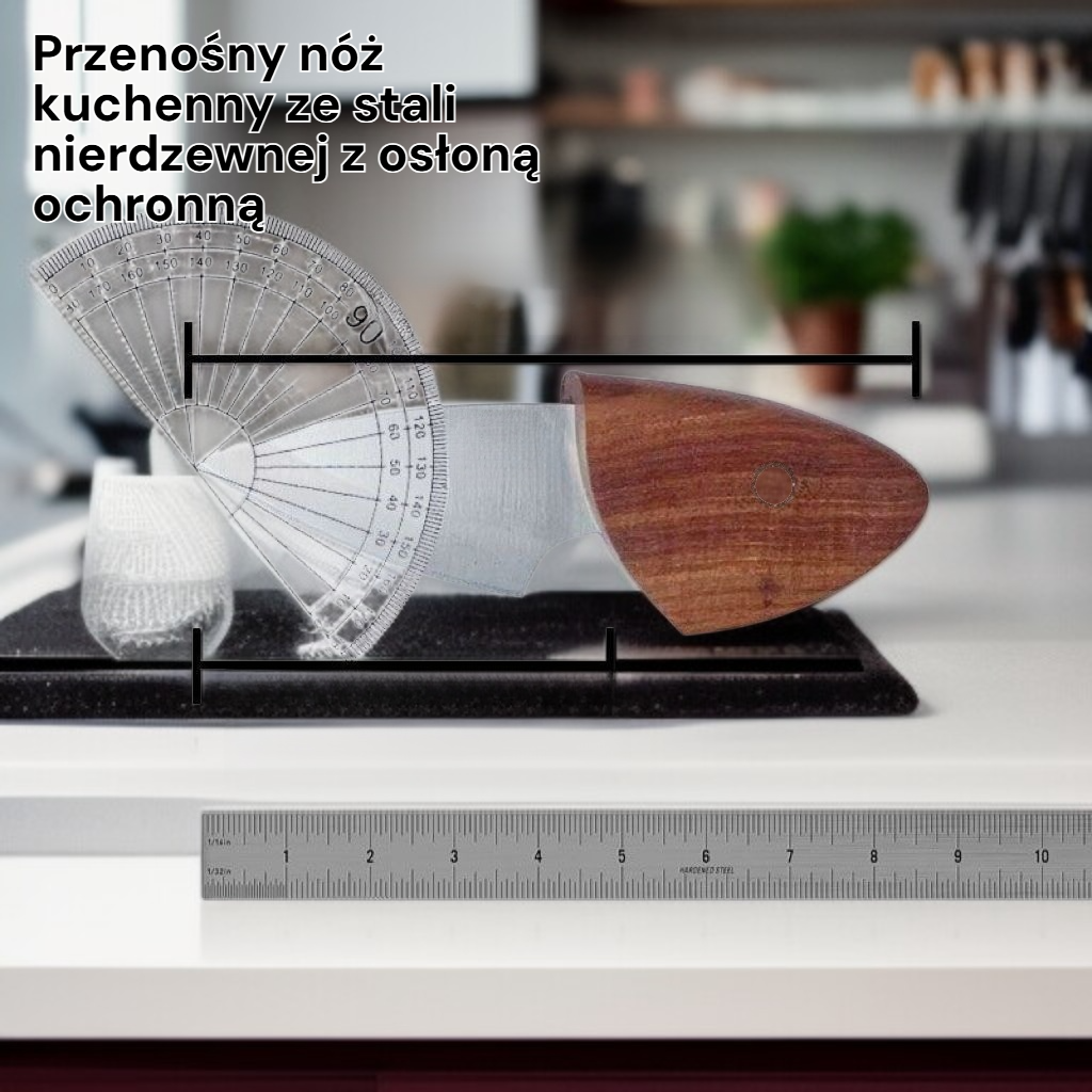 Przenośny nóż ze stali nierdzewnej z osłoną na ostrze, nóż do paczek i kuchni