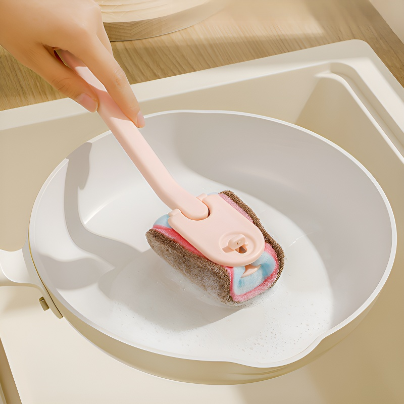  長柄清潔刷去污海綿擦廚房洗碗洗鍋刷