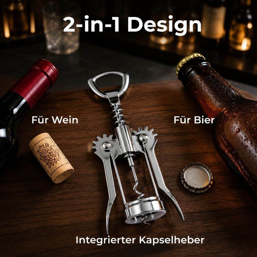 Multifunktionaler Weinöffner aus Zinklegierung für Familienfeiern