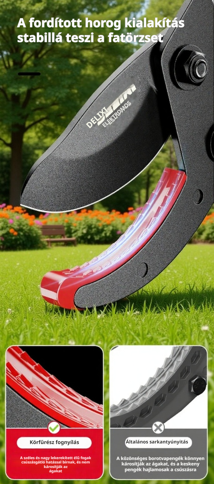 Teleszkópos ágvágó olló faág vágásánál