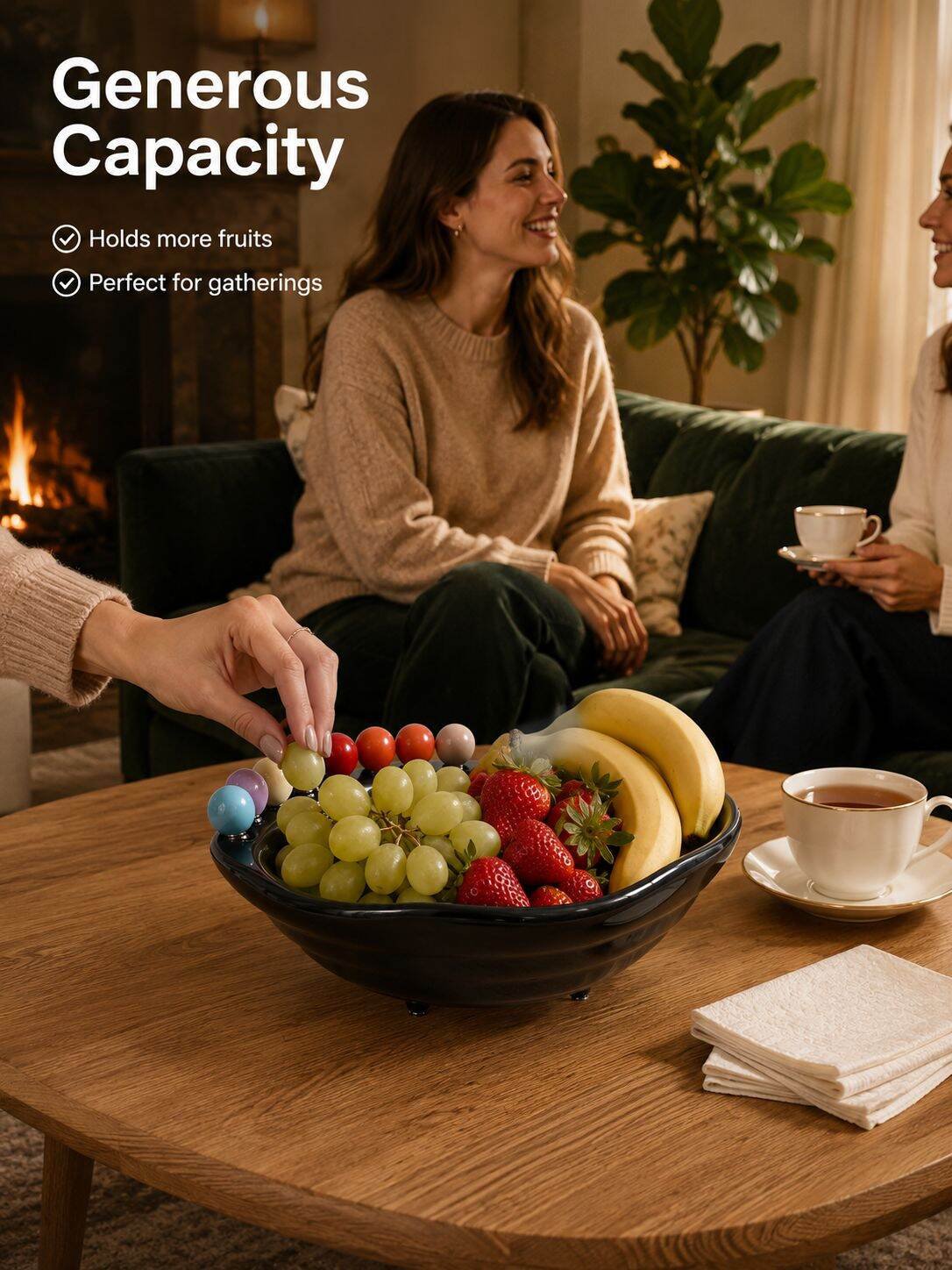 Multifunctional Large Fruit Candy Snack Draining Tray for Living Room