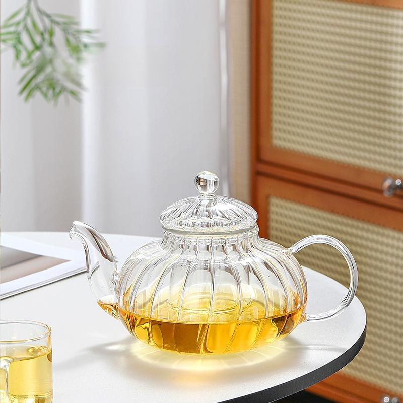 耐熱玻璃南瓜花茶壺