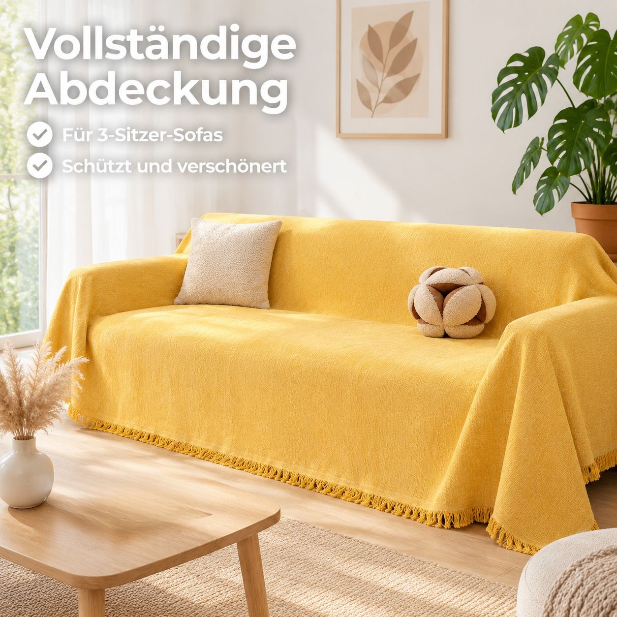  Chenille Sofaüberwurf Schlicht Einfarbig Ganzjahres Sofadecke
