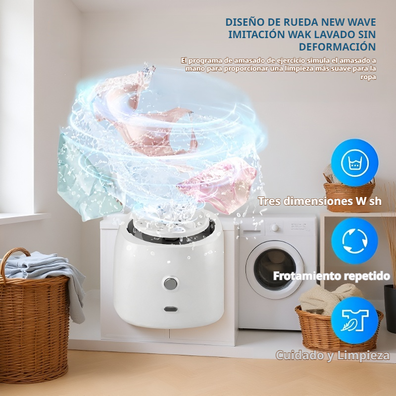 Mini lavadora inteligente con función de lavado y secado