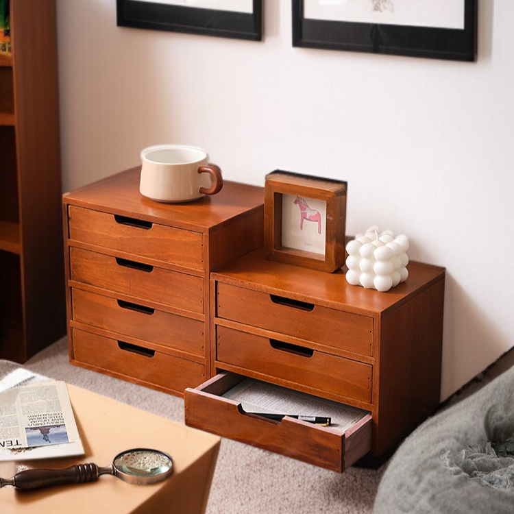 탁상 사물함 다단 수납 서랍형 사물함 잡동사니 수납장 우드 화장품 사물함 사물함 다용도 스몰 키높이 선반