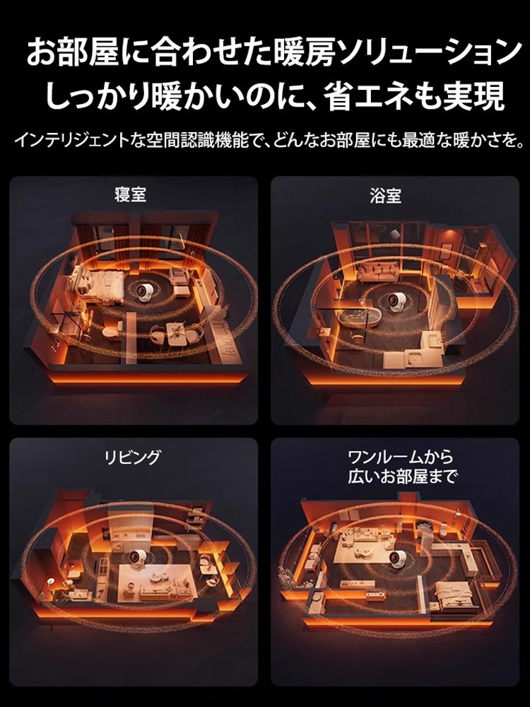 【1kwhの電力で部屋全体を暖める】省エネ静音 スマート 卓上ヒーター
