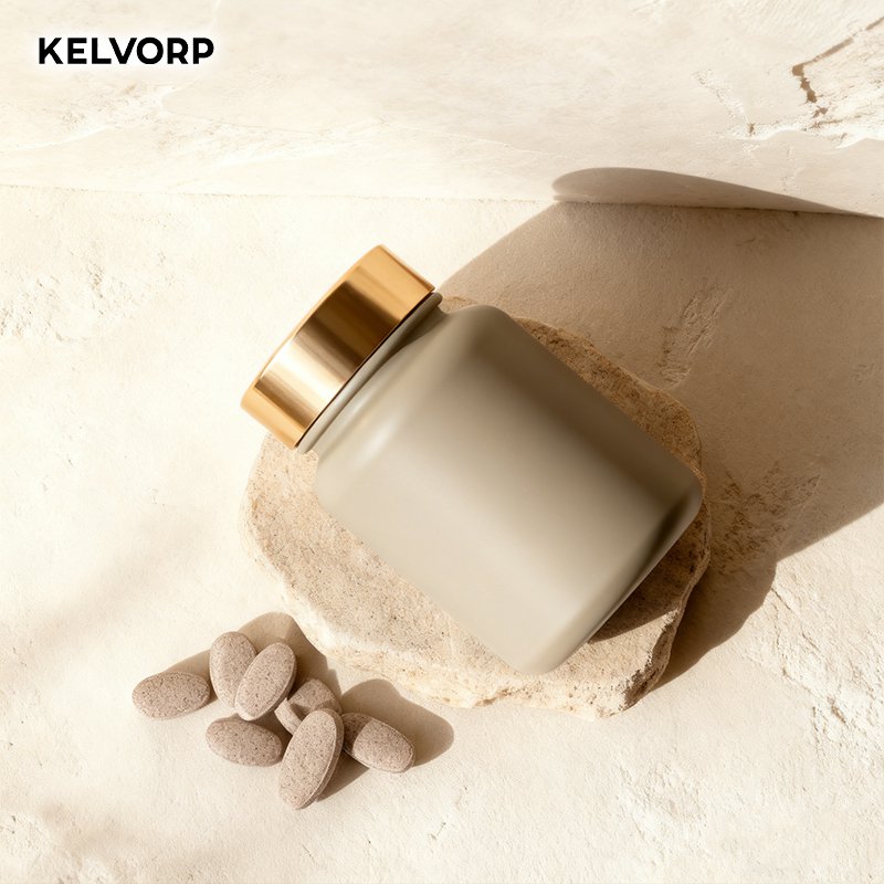 อาหารเสริมแคลเซียมสำหรับผู้ใหญ่รายวันในบรรจุภัณฑ์