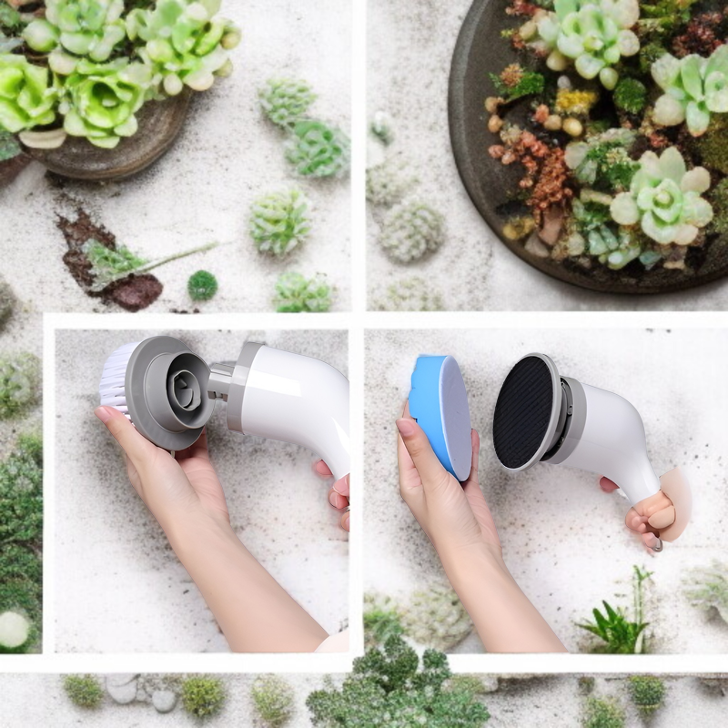 多機能電動クリーニングブラシ 9 ヘッドキッチンバスルームクリーニングワイヤレス充電格納式ハンドヘルドたわし