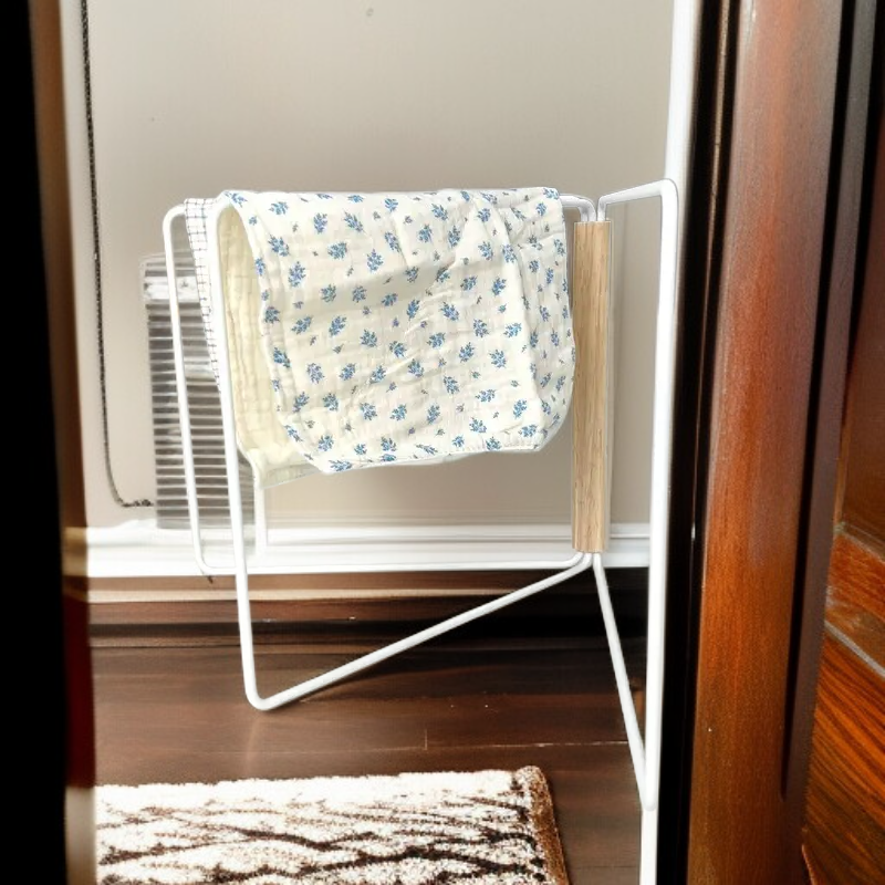 Wood Handle Foldable Dishcloth Hanger Mini Drying Rack