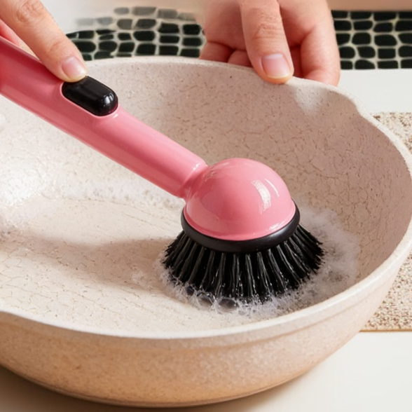 Long Handle Cleaning Brush Liquid Pump Pad Bowl Brush Dopamine Safe Cleaning Brush