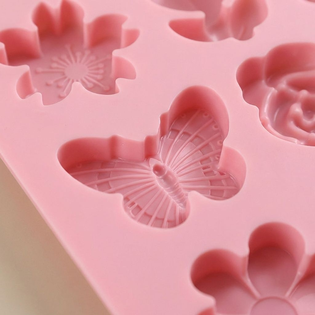 Silikon-Backform in Blumen- und Schmetterlingsform