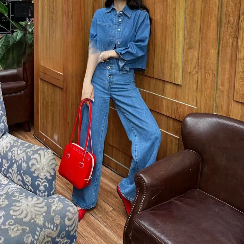 ヴィンテージ風レディースデニムショートジャケット