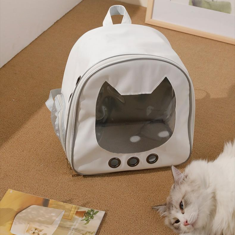 대용량 반투명 고양이 얼굴 반려동물 백팩 휴대용 이동가방