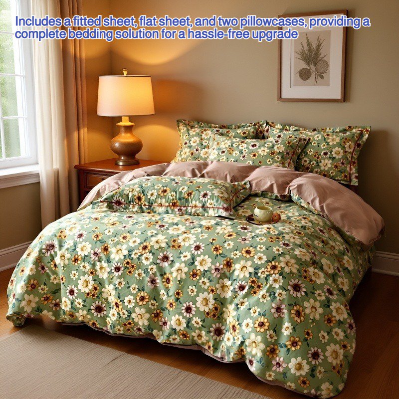 Modern Printed Cotton Four-Piece Set
