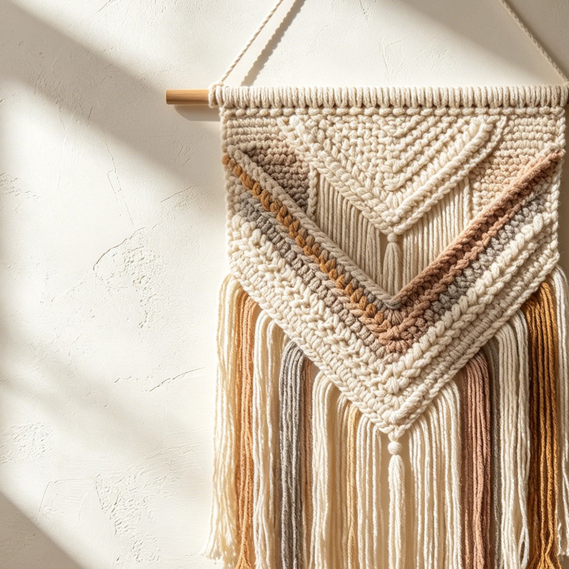 Boho Stil handgefertigter Wandteppich