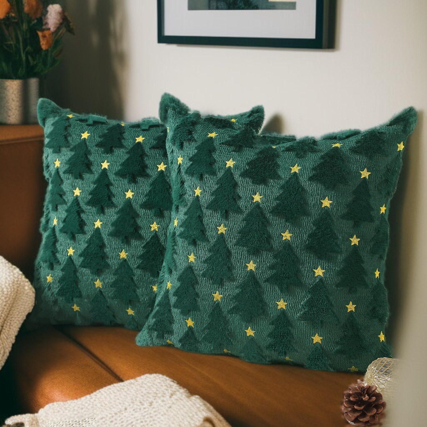 따뜻한 분위기의 크리스마스 베개 커버