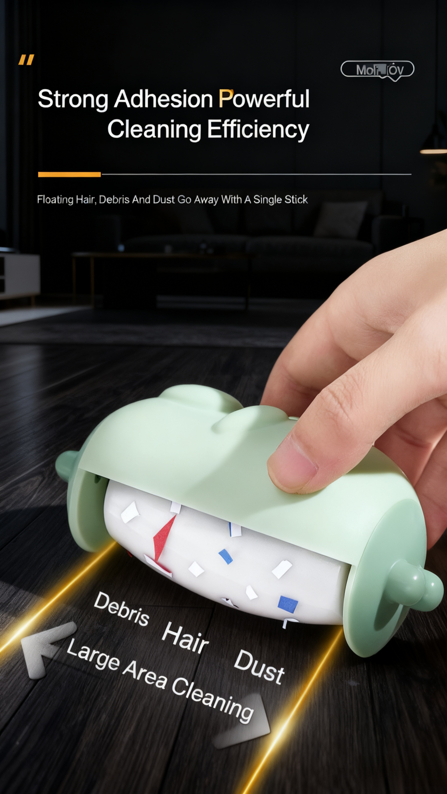 Easy to clean lint roller with washable adhesive surface