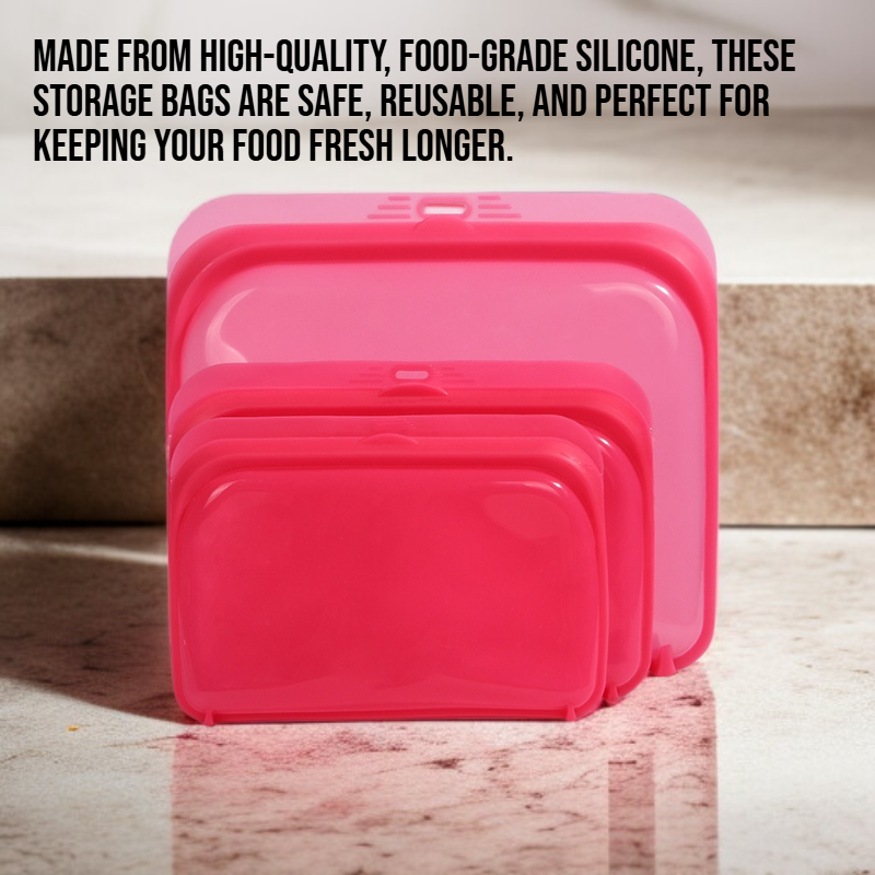 Kitchen household silicone food storage bags