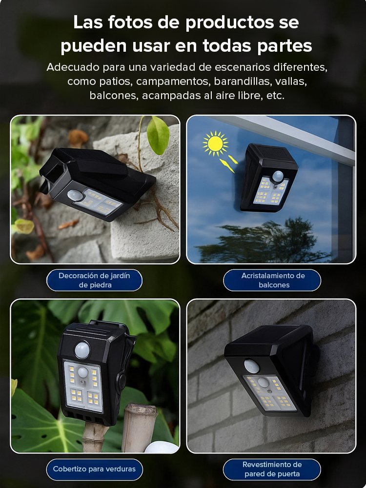 Foco Solar Radar IP65: Pinza de 1s y 10 años con 0€ de luz！