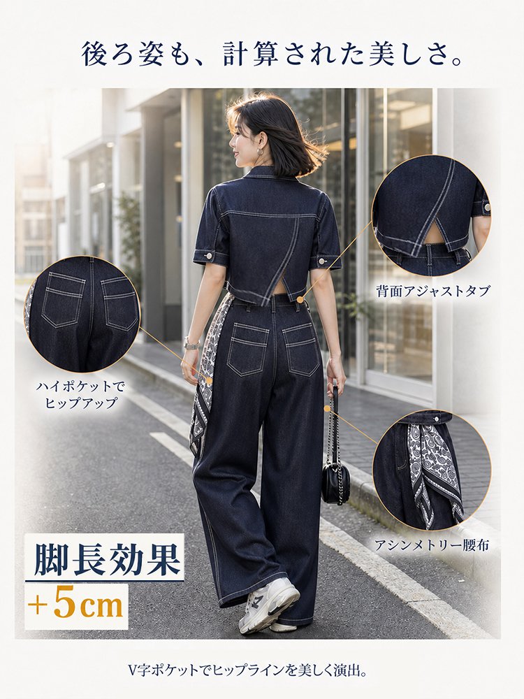 夏向け薄手デニムセットアップ
