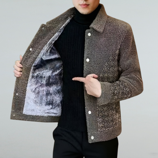 ベルベットラペル付き短いゴールドミンク毛皮コート