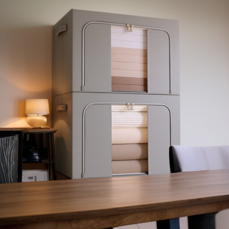 収納ボックス 家庭用ワードローブ 衣類収納ボックス オックスフォード布 衣類折りたたみ収納バッグ 大容量 キルト収納キャビネット