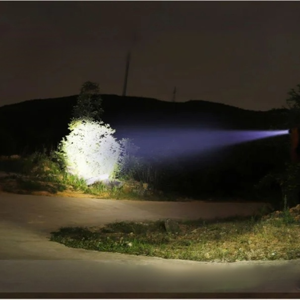 Zoom long-range LED flashlight