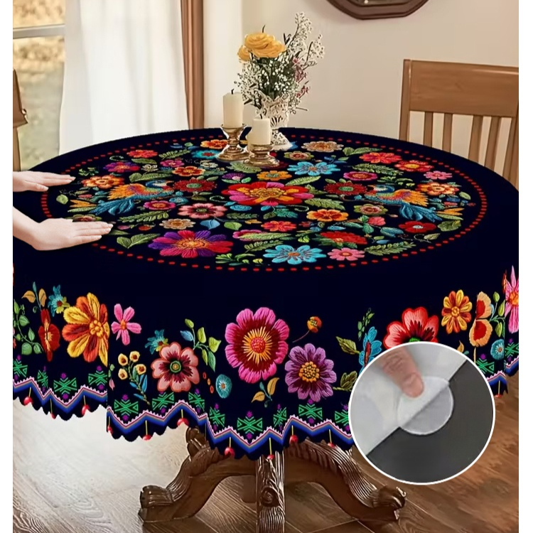 Mantel de flores coloridas y vibrantes