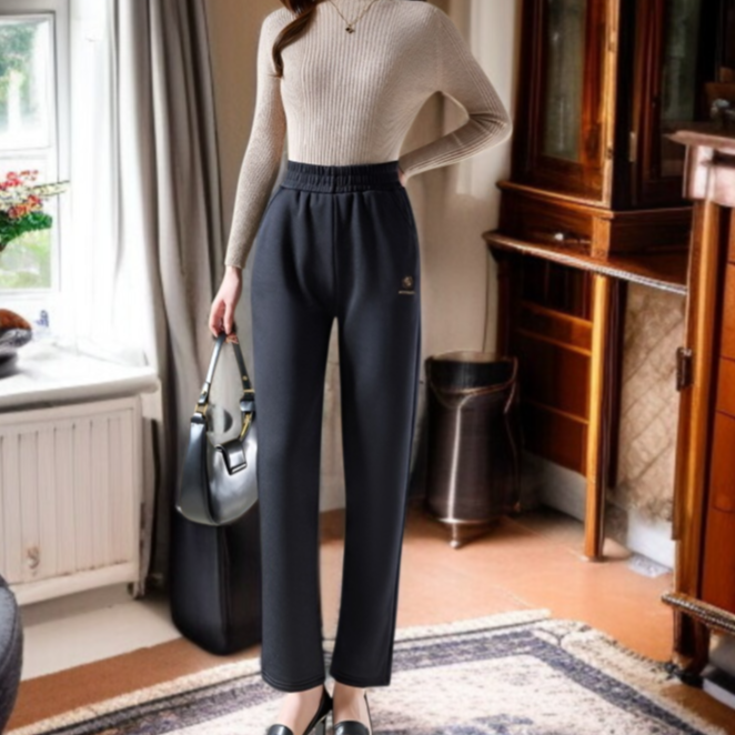 여성 캐주얼 패션 기모 도톰 와이드 팬츠 쉬넬 캐주얼 팬츠 추동 기모 와이드 팬츠 코듀로이 캐주얼 팬츠