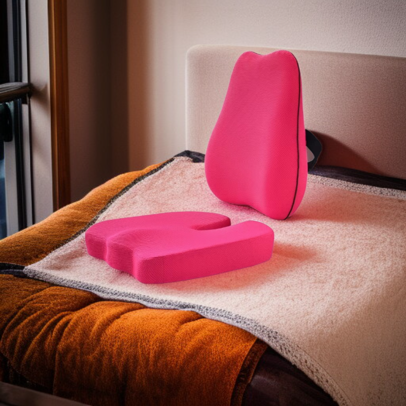 Ergonomická sada polštáře na židli a bederní opěrky, paměťová pěna, proti bolesti zad a hemoroidům